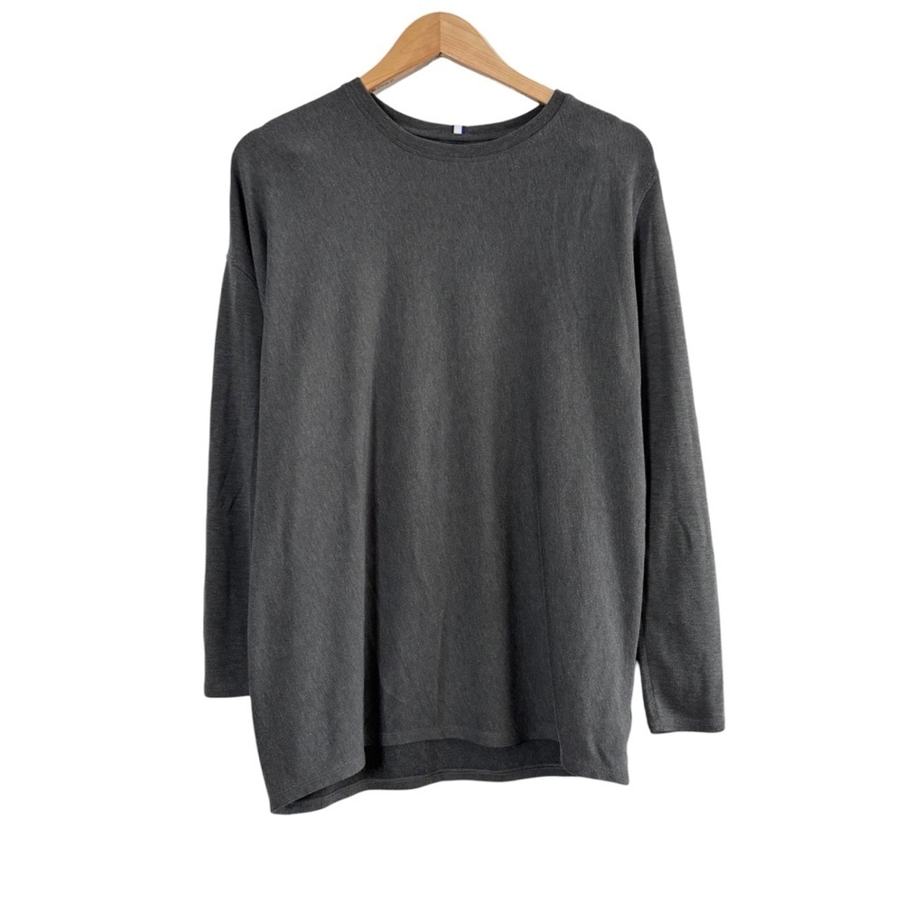Kit and Ace Asymmetrical Charcoal Crewneck Wool Long Sleeve